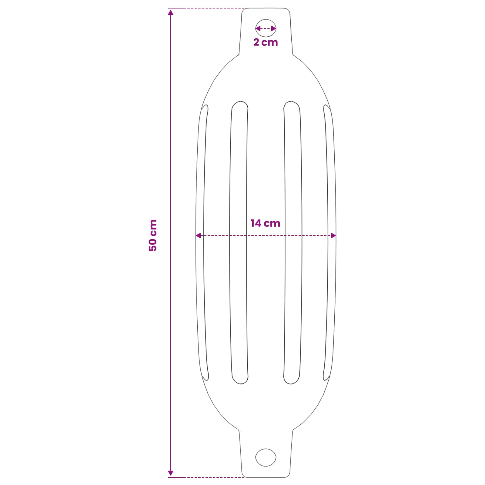 Boat Fenders 4 pcs White Ø 14x50 cm PVC