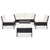 6 Piece Garden Lounge Set with Cushions Poly Rattan Black