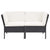 6 Piece Garden Lounge Set with Cushions Poly Rattan Black
