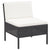 6 Piece Garden Lounge Set with Cushions Poly Rattan Black