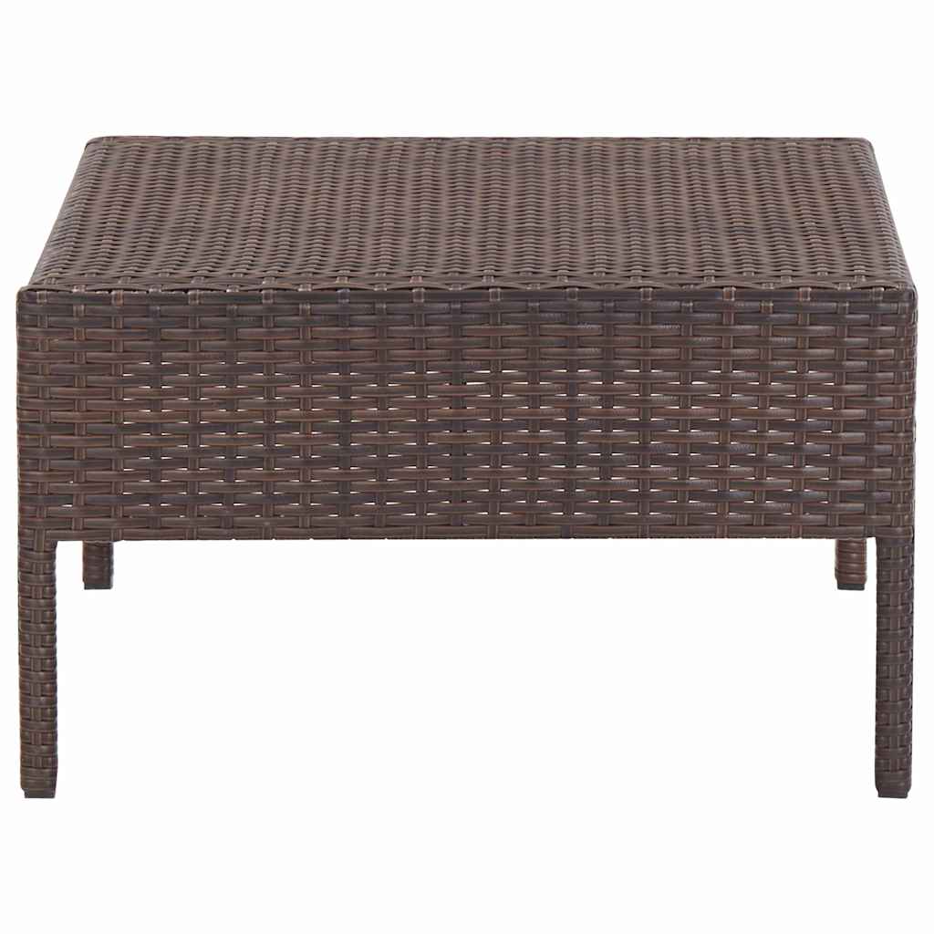 6 Piece Garden Lounge Set with Cushions Poly Rattan Brown
