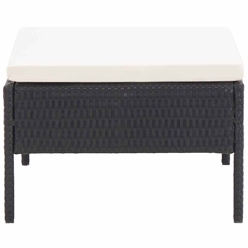 6 Piece Garden Lounge Set with Cushions Poly Rattan Black
