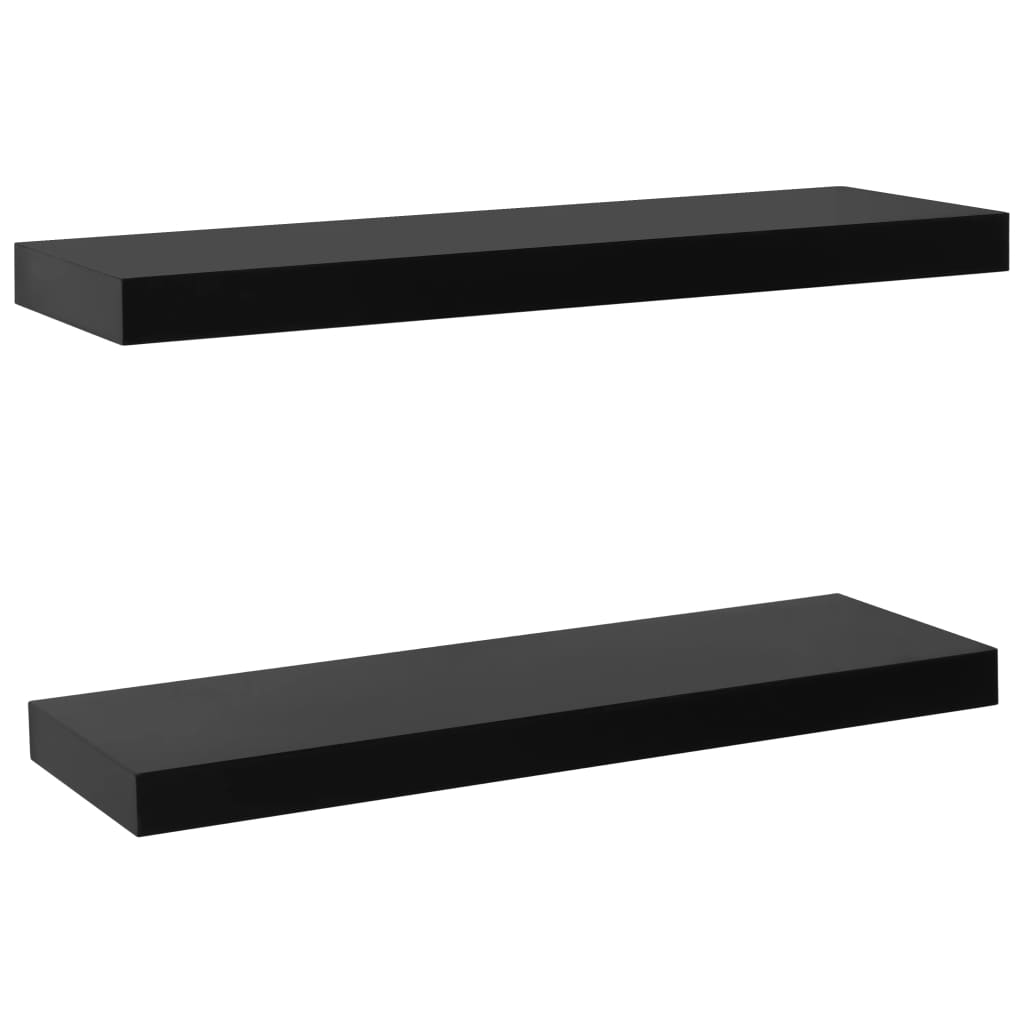 Floating Wall Shelves 2 pcs Black 60x20x3.8 cm