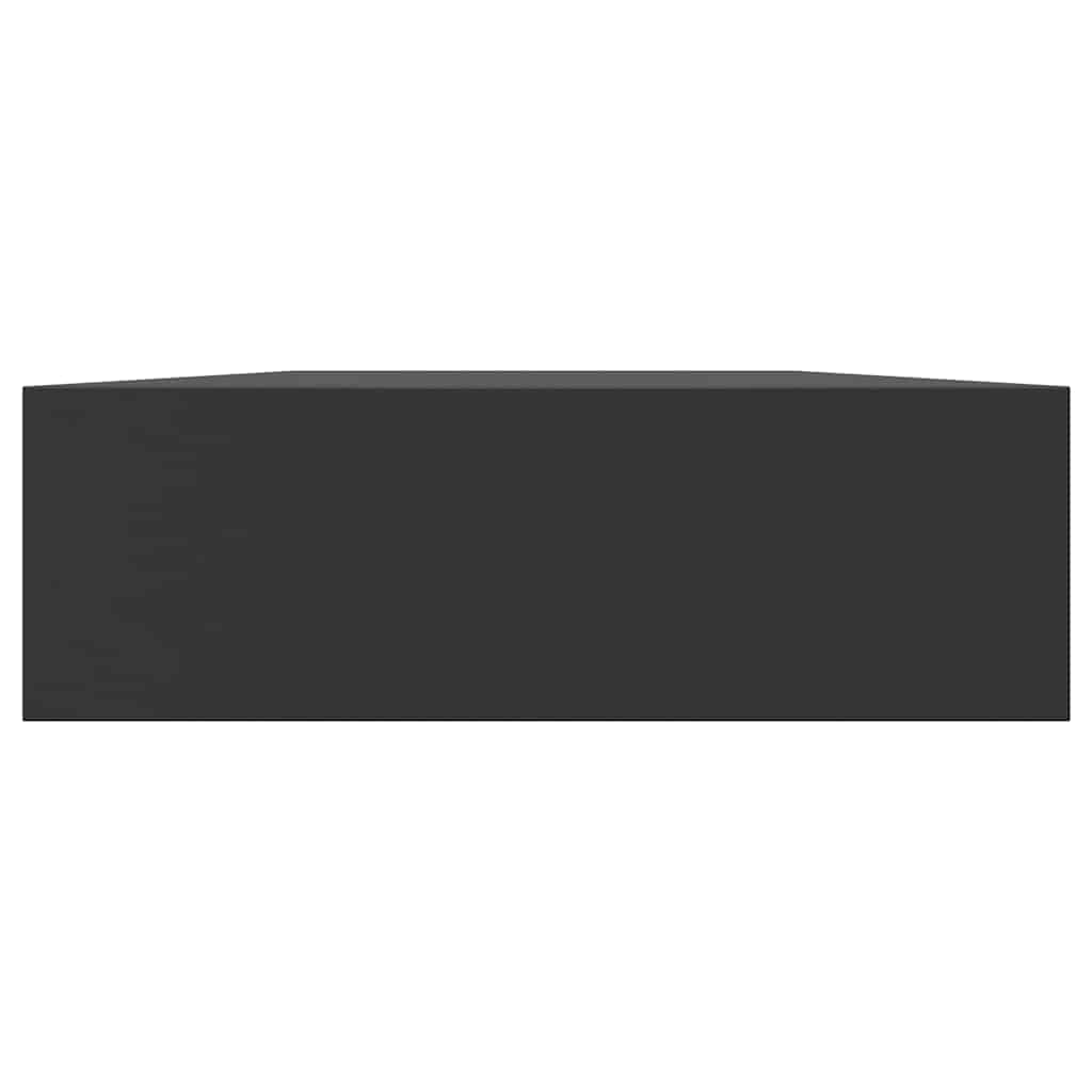 Floating Wall Shelf with Drawer Black 80x25x8 cm