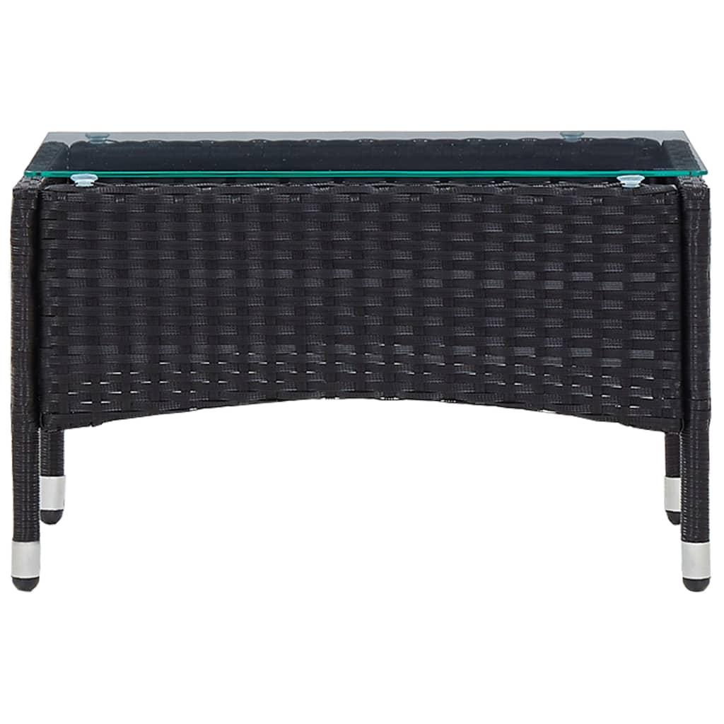 4 Piece Garden Lounge Set with Cushions Poly Rattan Black