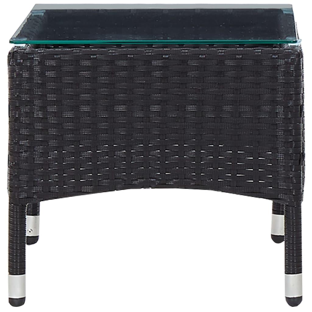4 Piece Garden Lounge Set with Cushions Poly Rattan Black