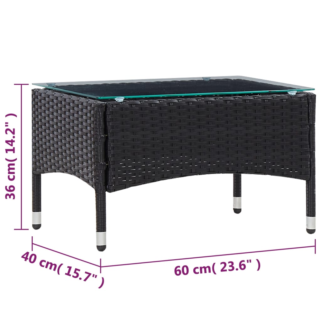 4 Piece Garden Lounge Set With Cushions Poly Rattan Black