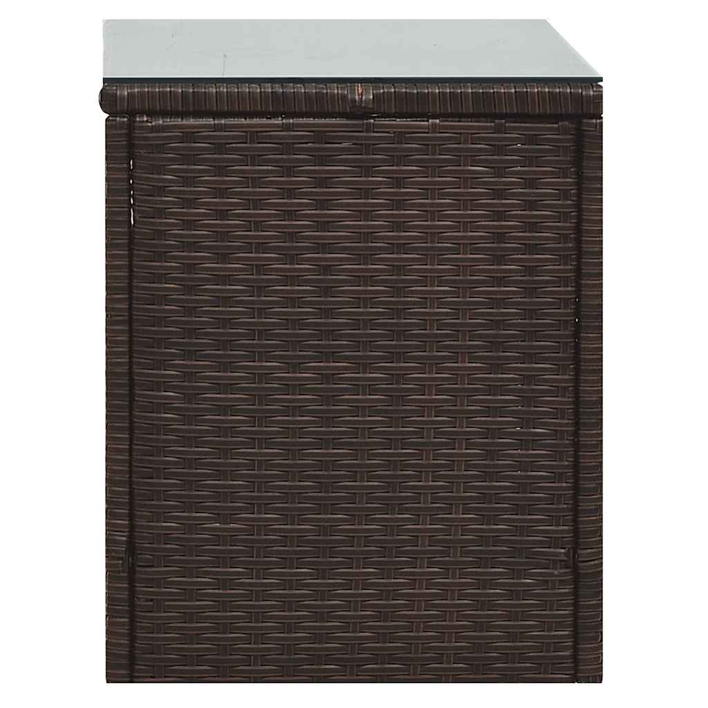 5 Piece Garden Lounge Set with Cushions Poly Rattan Brown