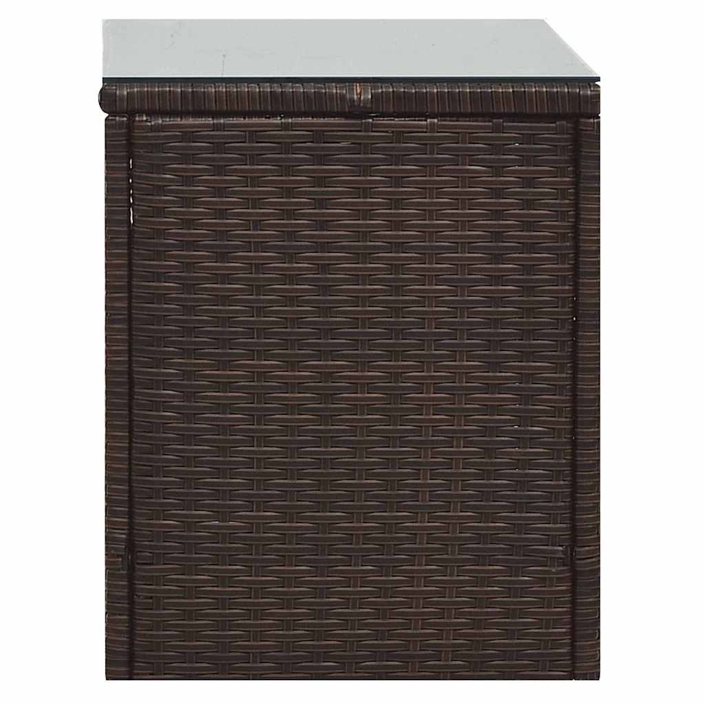 5 Piece Garden Lounge Set with Cushions Poly Rattan Brown