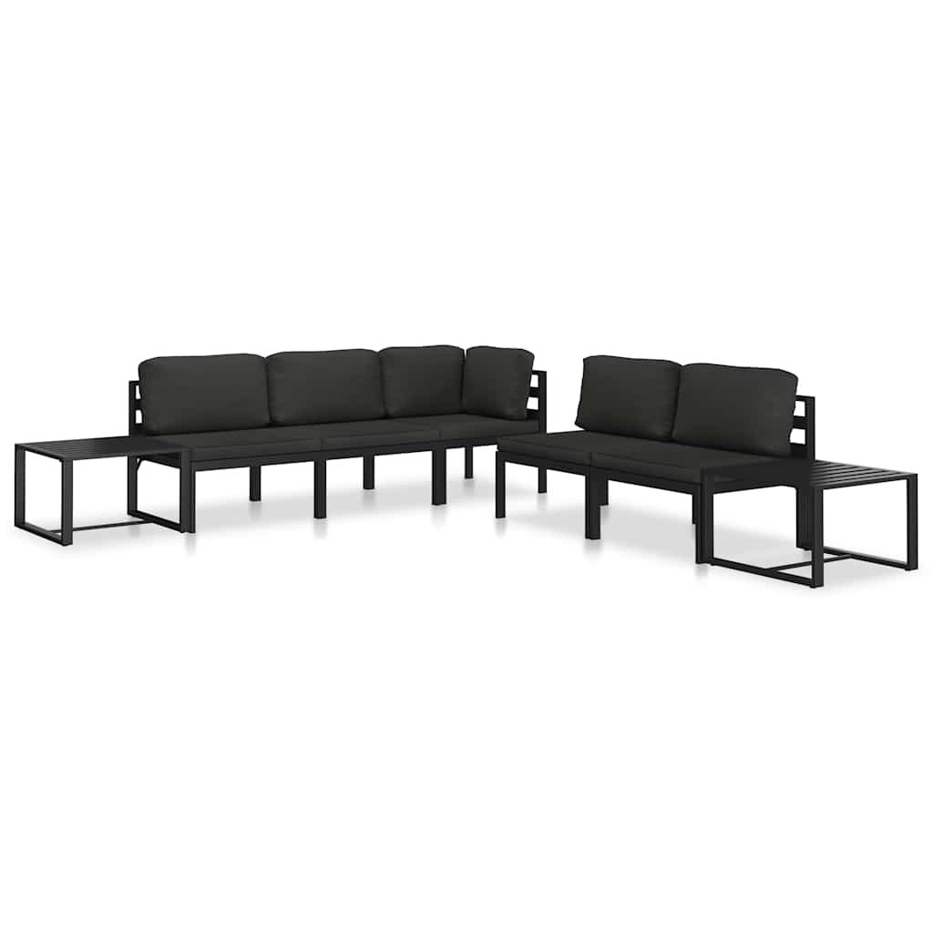 Sectional Corner Sofa 1 pc with Cushions Aluminium Anthracite