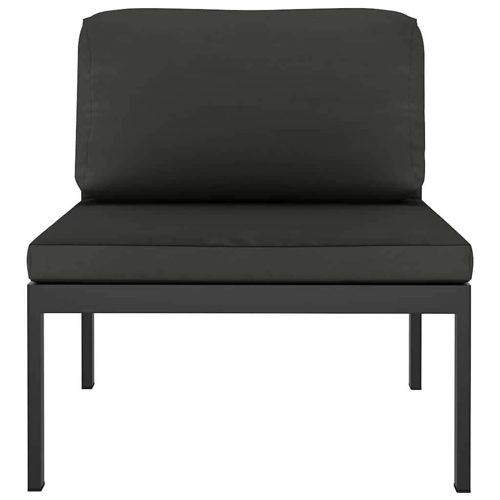 Sectional Middle Sofa with Cushions Aluminium Anthracite