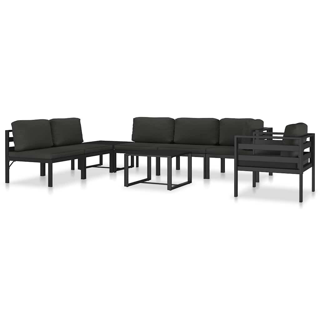 Sectional Middle Sofa with Cushions Aluminium Anthracite
