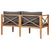 Garden Bench with Grey Cushions Solid Wood Teak