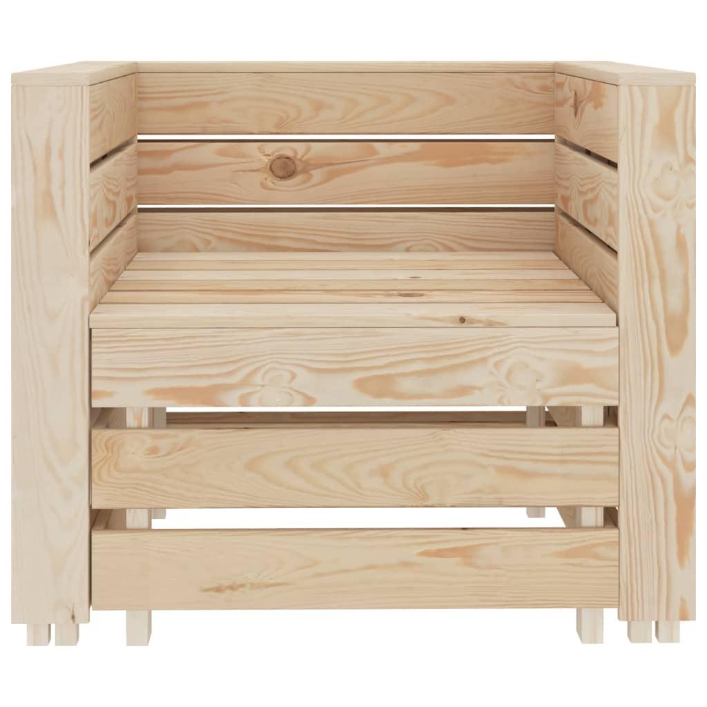 2 Piece Garden Pallet Lounge Set Wood