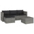 3 Piece Garden Lounge Set with Cushions Poly Rattan Grey