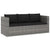 3 Piece Garden Lounge Set with Cushions Poly Rattan Grey