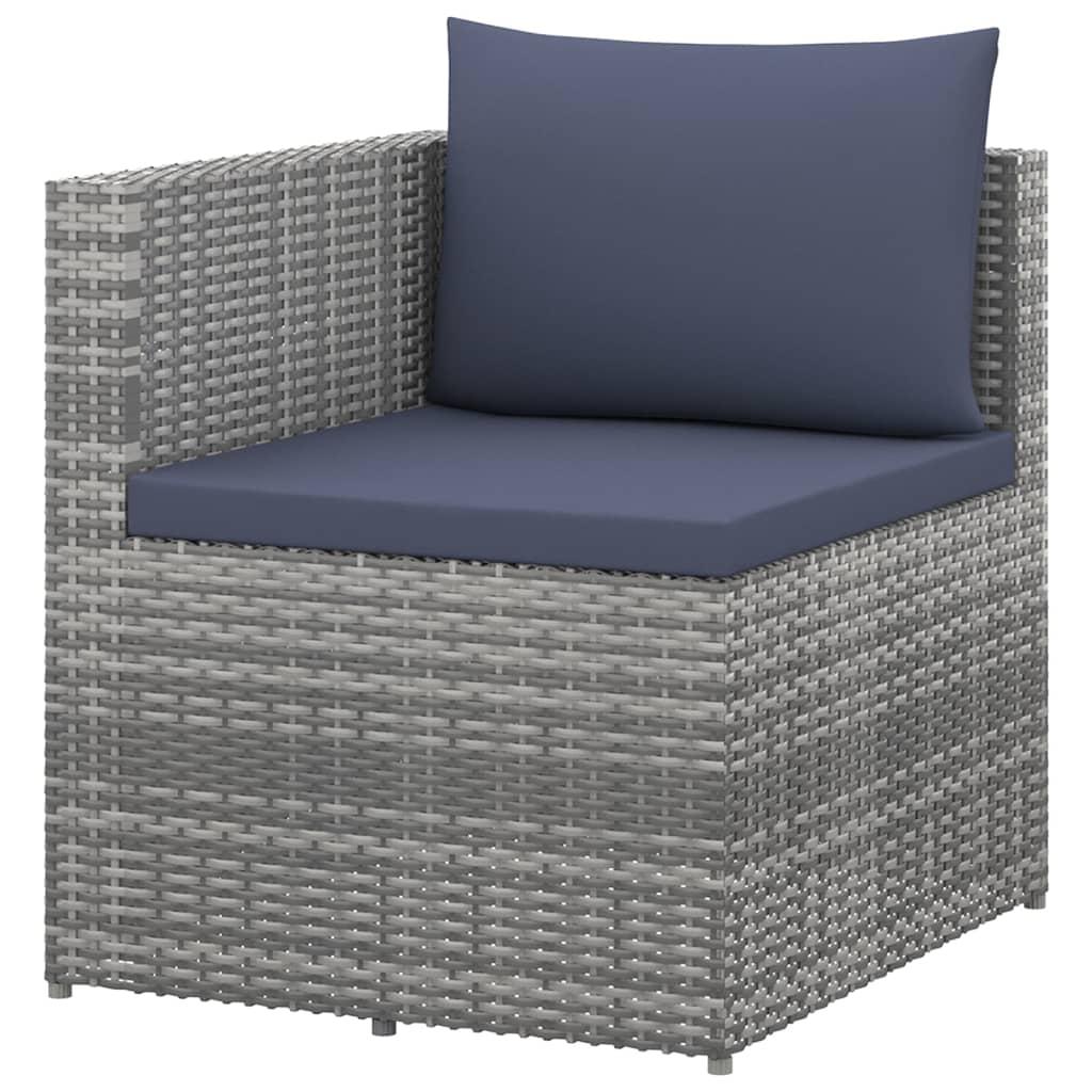 4 Piece Garden Lounge Set Poly Rattan Grey and Anthracite