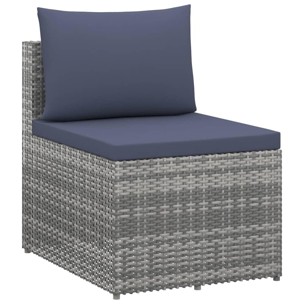 4 Piece Garden Lounge Set Poly Rattan Grey and Anthracite