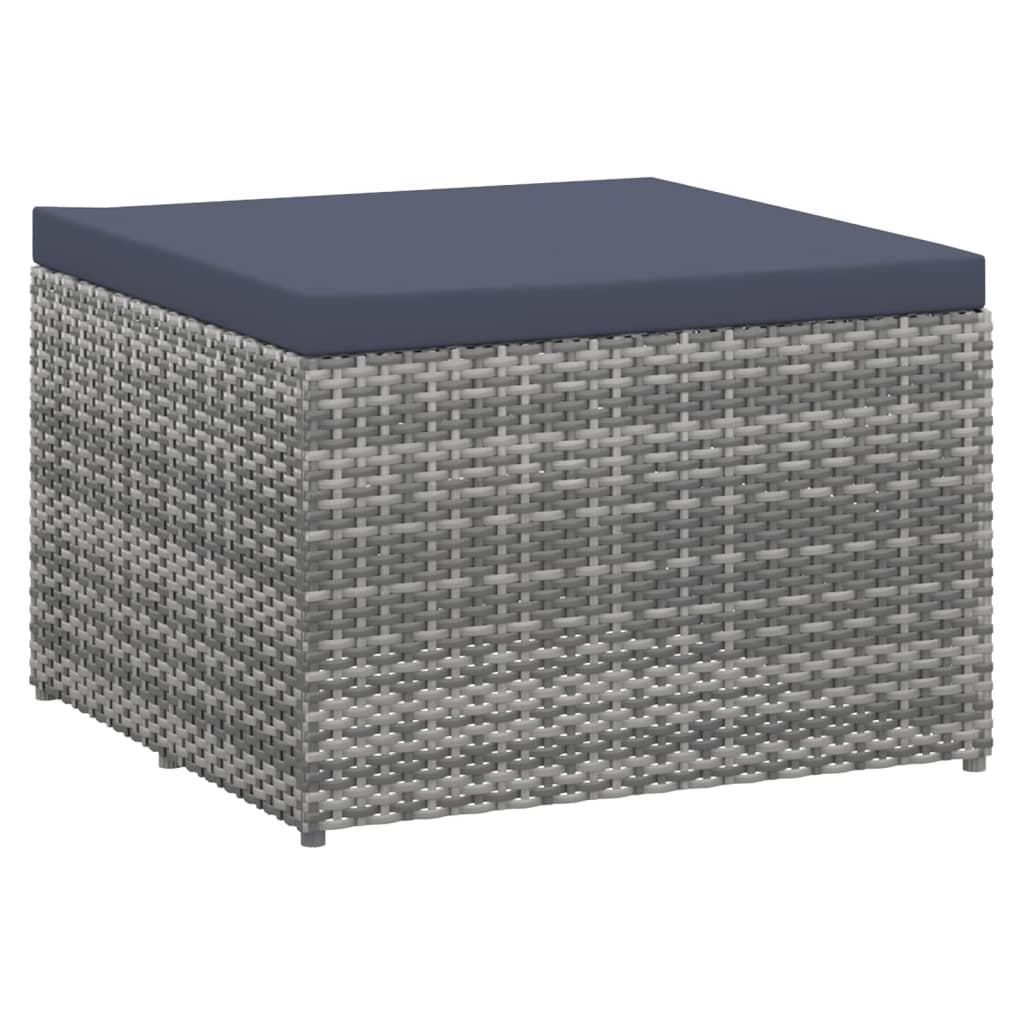4 Piece Garden Lounge Set Poly Rattan Grey and Anthracite