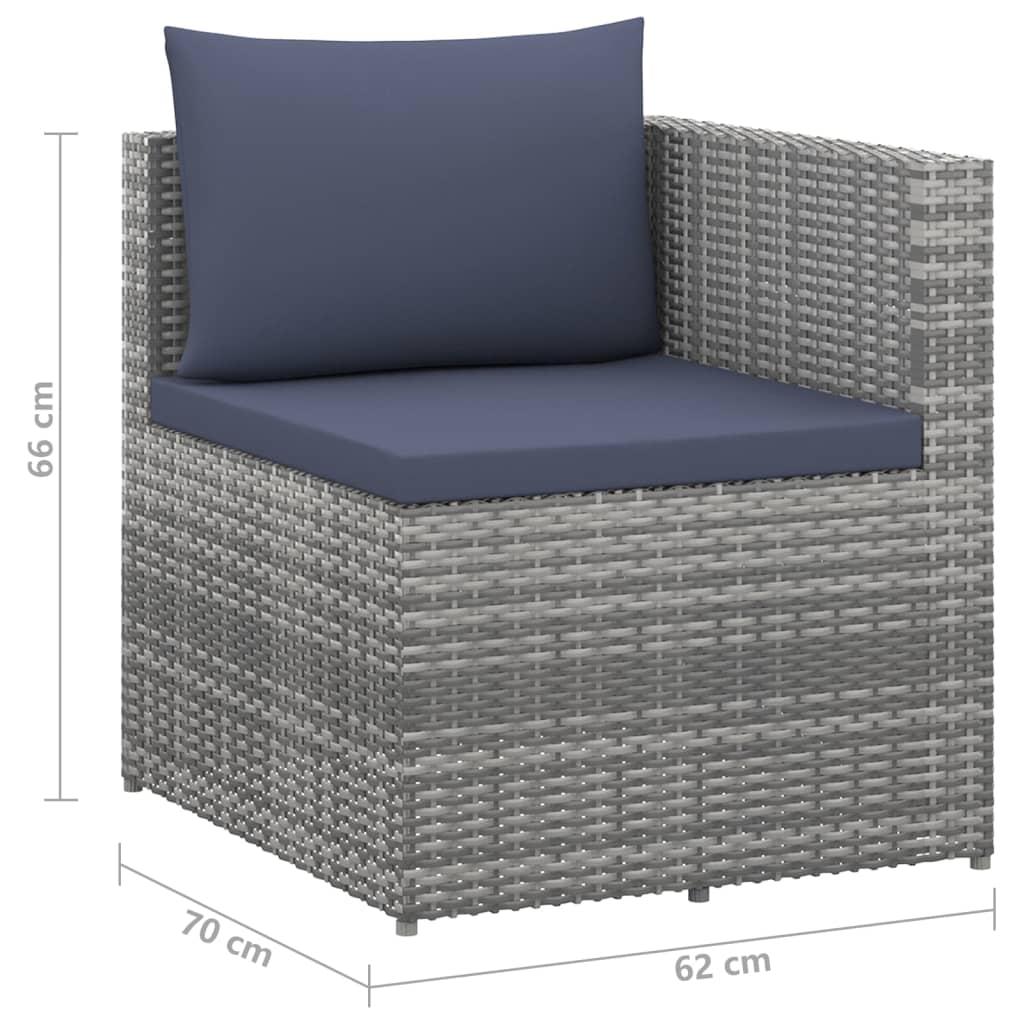 4 Piece Garden Lounge Set Poly Rattan Grey and Anthracite