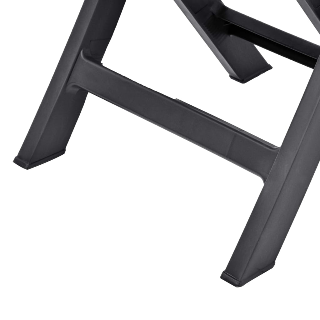 Folding Garden Chairs 2 pcs Plastic Anthracite