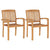 Stacking Garden Dining Chairs 2 pcs Solid Teak Wood