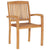 Stacking Garden Dining Chairs 2 pcs Solid Teak Wood