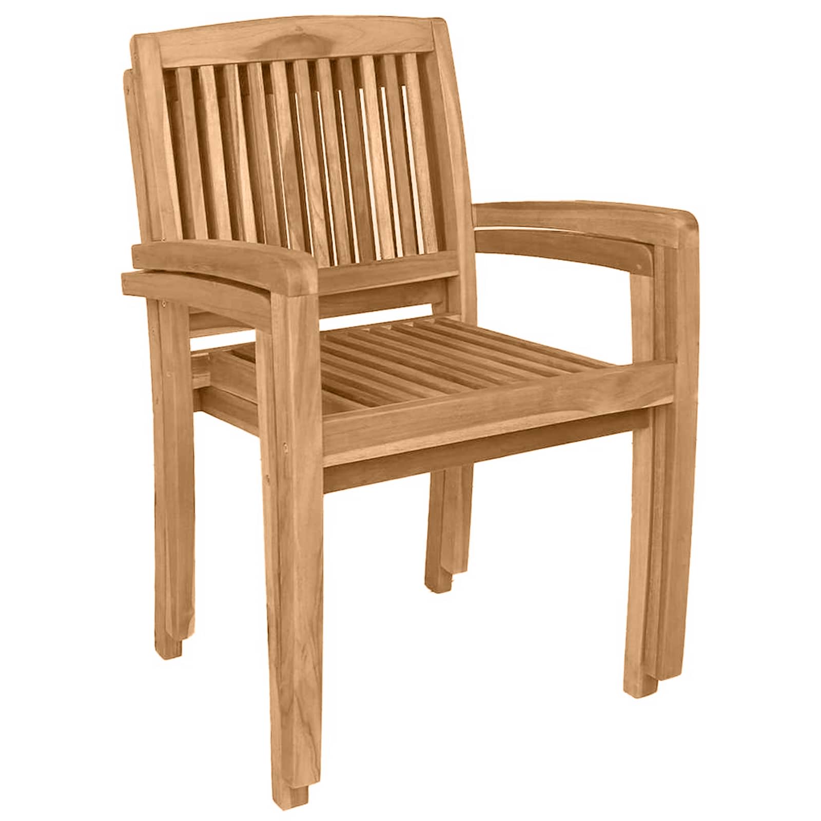 Stacking Garden Dining Chairs 2 pcs Solid Teak Wood