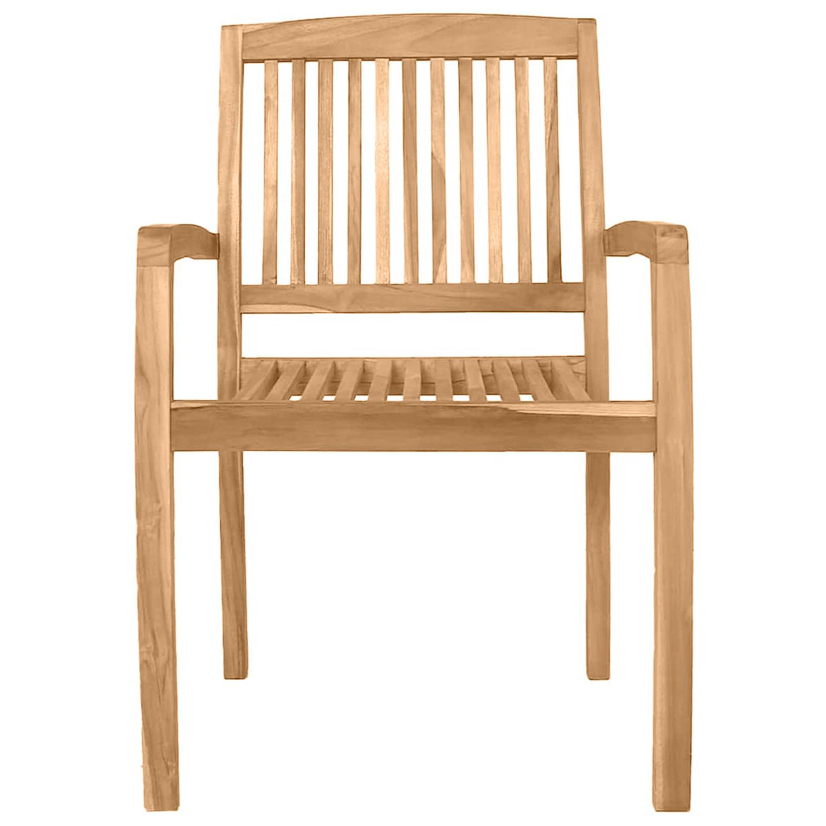 Stacking Garden Dining Chairs 2 pcs Solid Teak Wood
