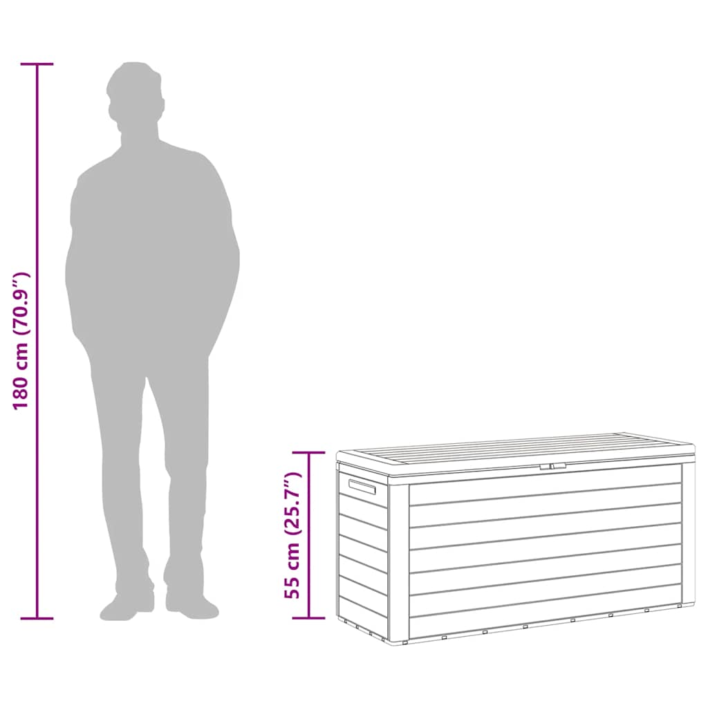 Garden Storage Box Brown 116x44x55 cm