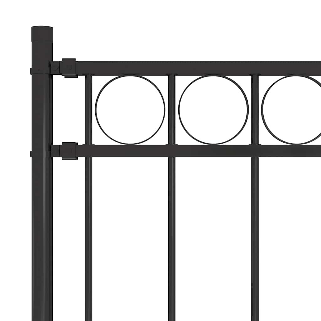 Garden Fence Steel 1.81x0.8 m Black