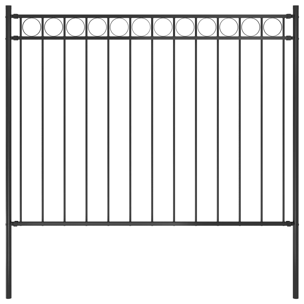 Garden Fence Steel 1.81x1.2 m Black