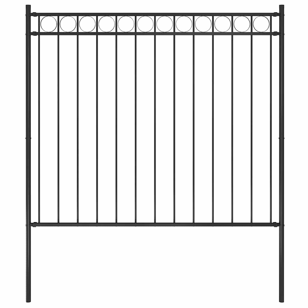 Garden Fence Steel 1.81x1.5 m Black