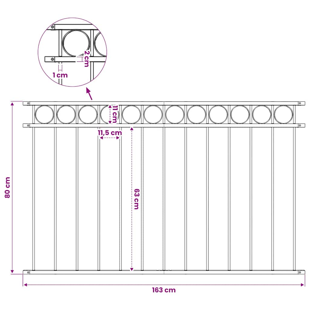 Fence Panel Assen Steel 163x80 cm Black