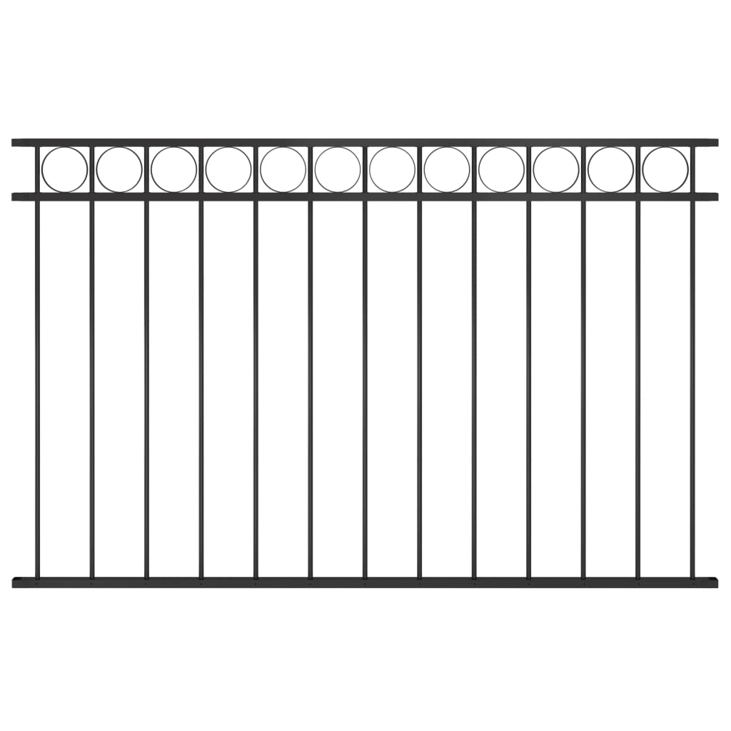 Fence Panel Steel 1.7x1 m Black