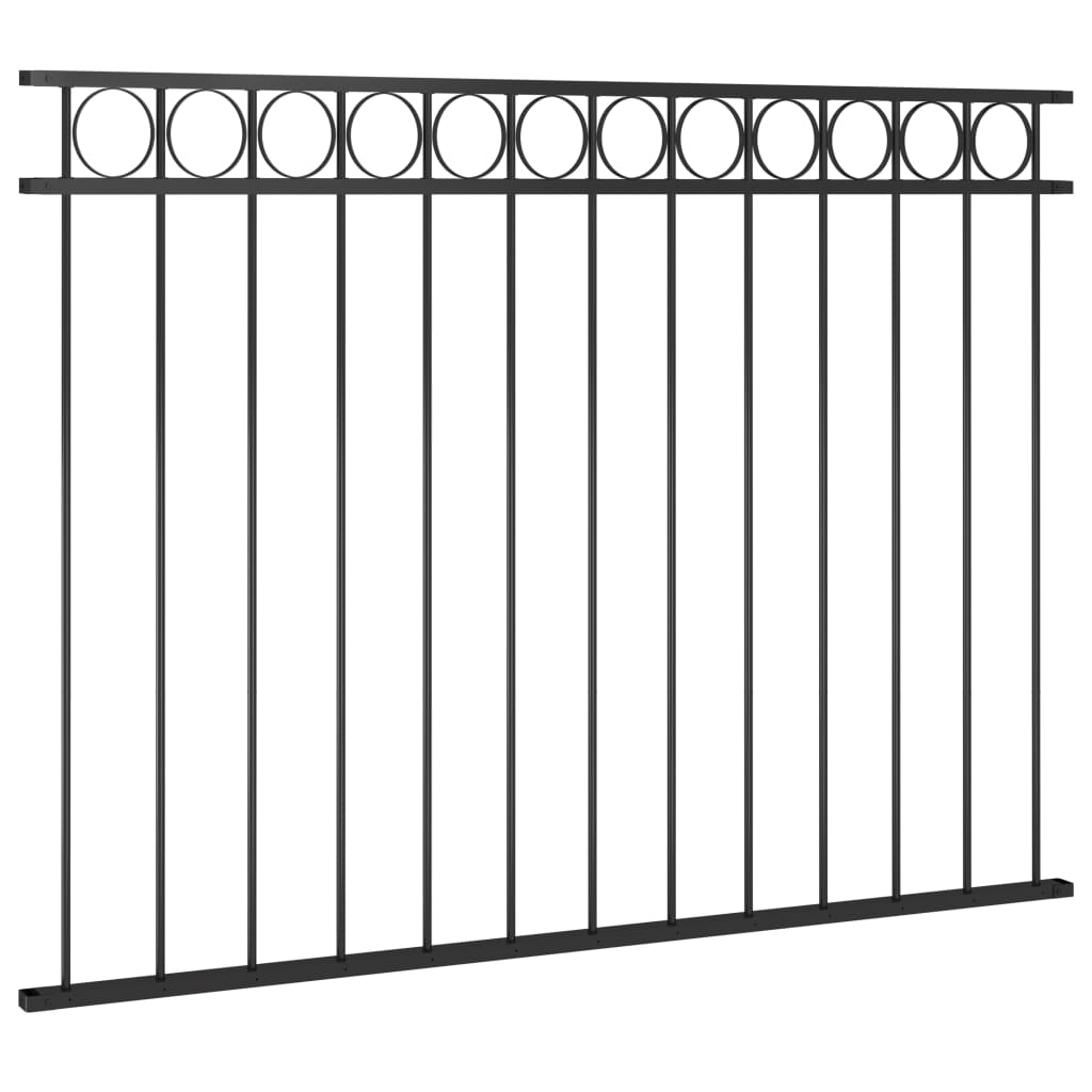 Fence Panel Steel 1.7x1.2 m Black