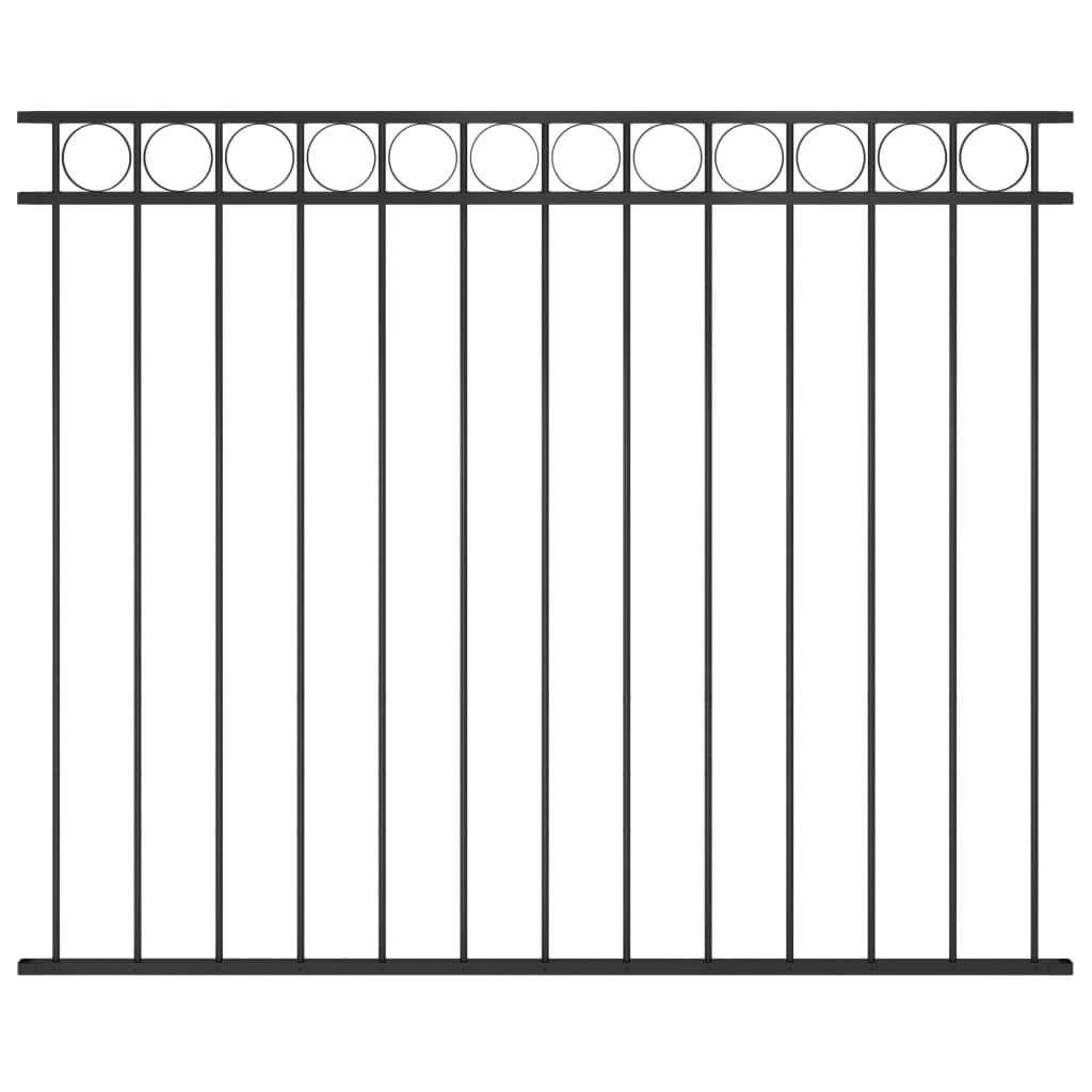 Fence Panel Steel 1.7x1.5 m Black