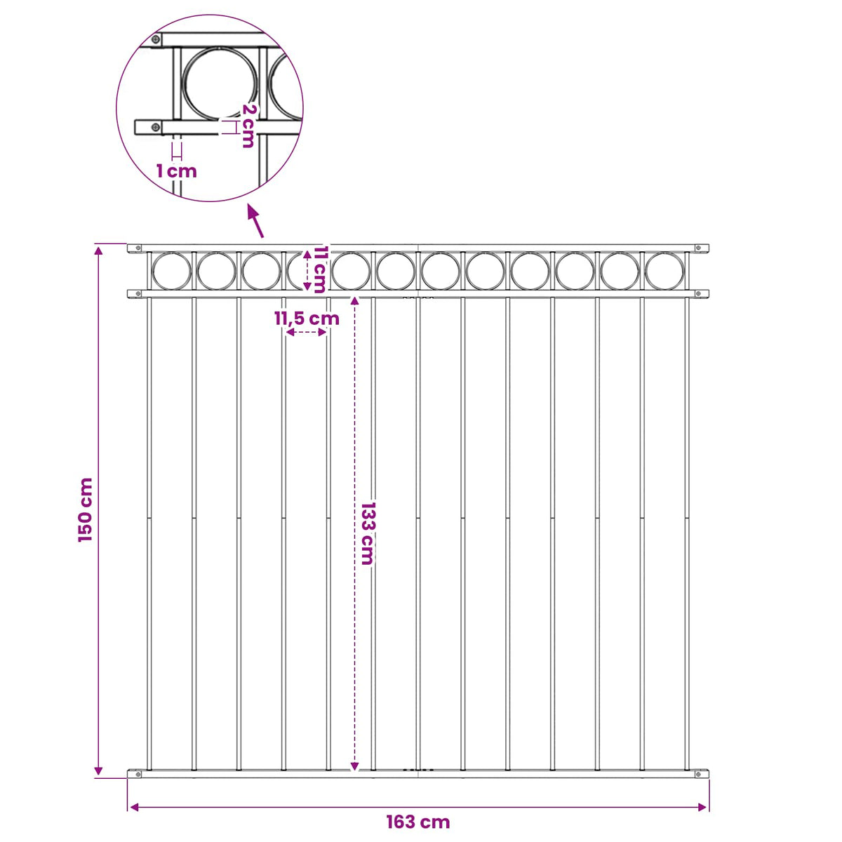 Fence Panel "Assen" Steel 163x150 cm Black