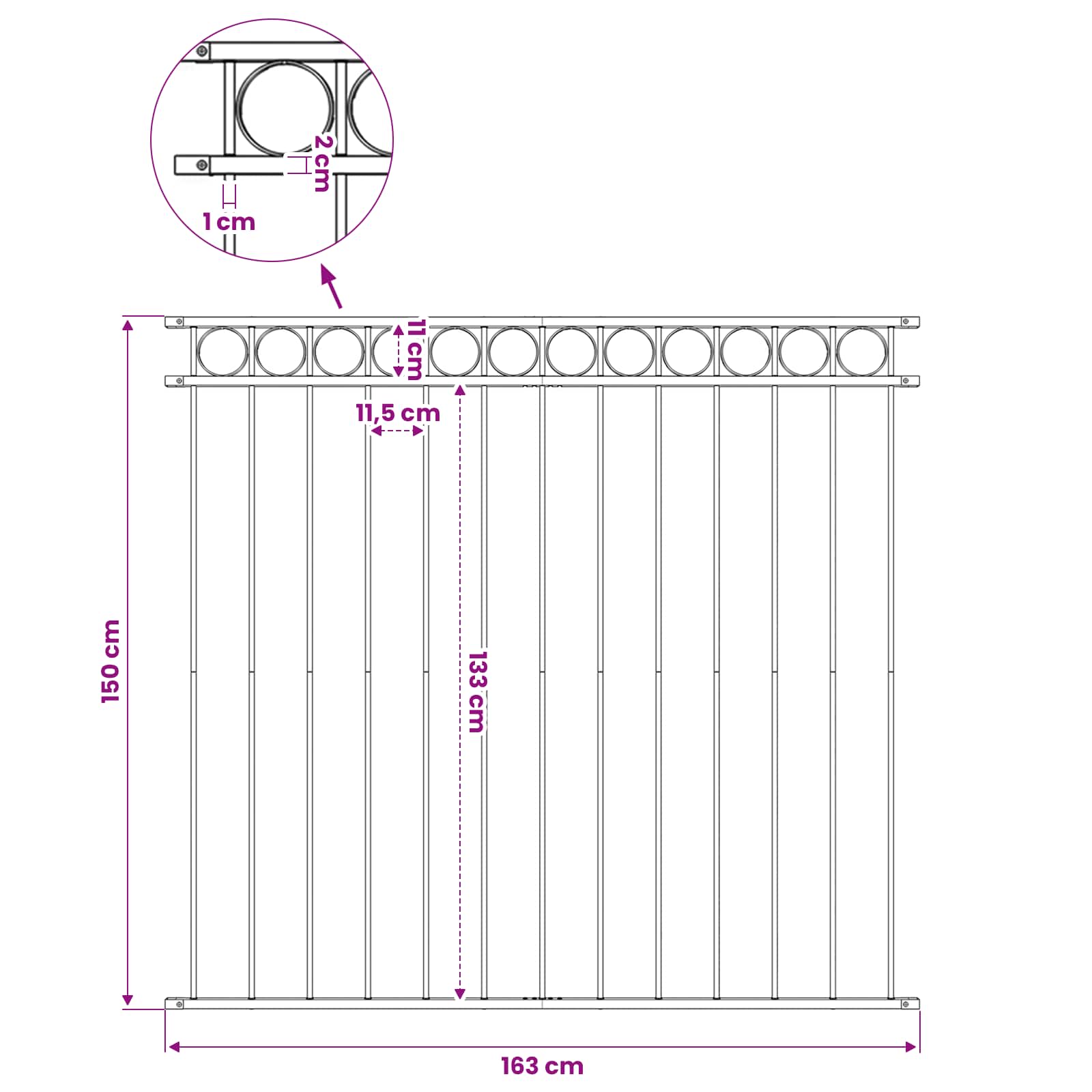 Fence Panel "Assen" Steel 163x150 cm Black