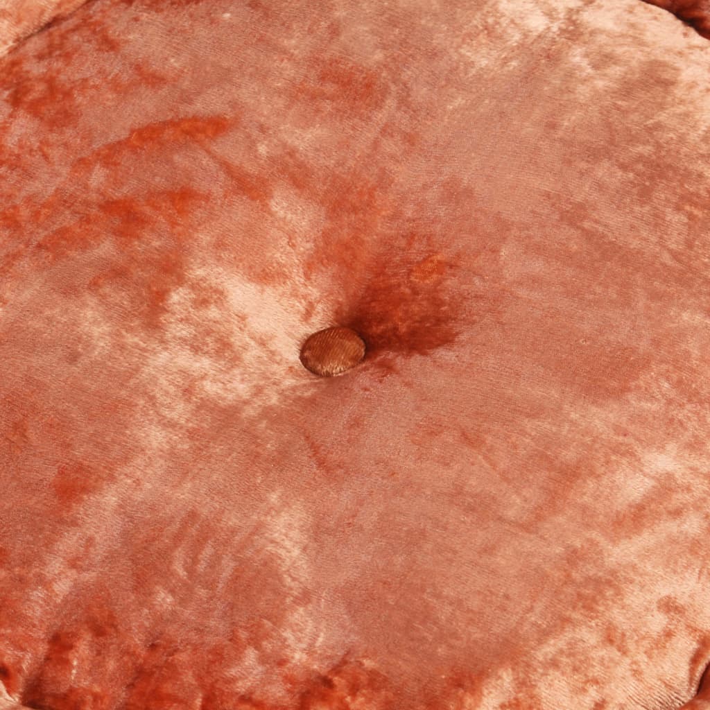 Round Pouffe Velvet 40x20 cm Rust