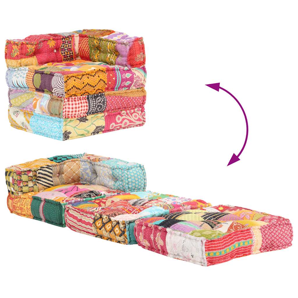Modular Pouffe Patchwork Fabric