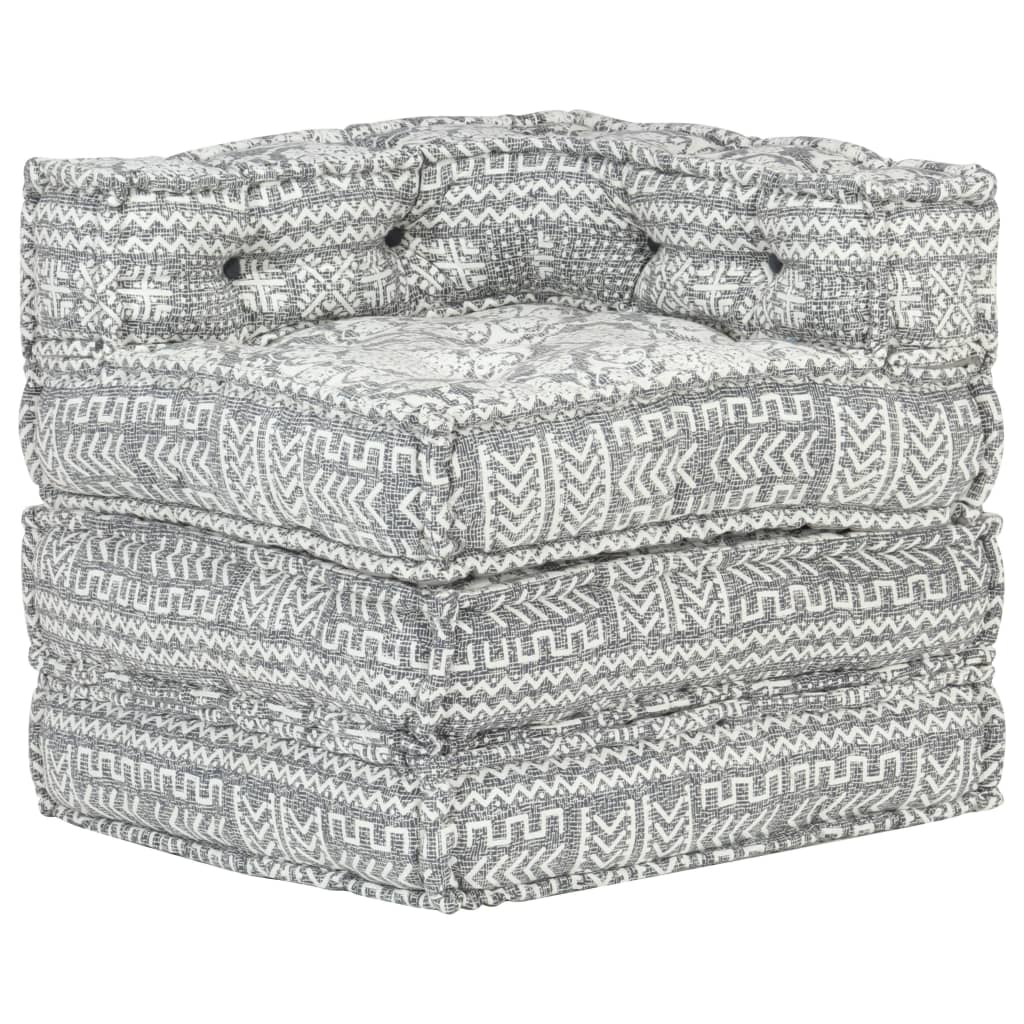 Modular Pouffe Light Grey Fabric