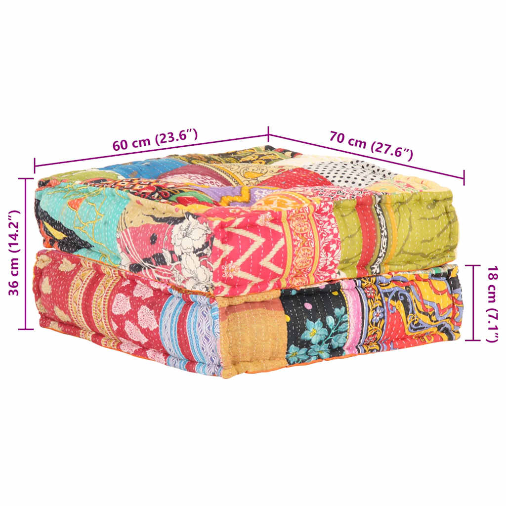 Pouffe 60x70x36 cm Patchwork Fabric