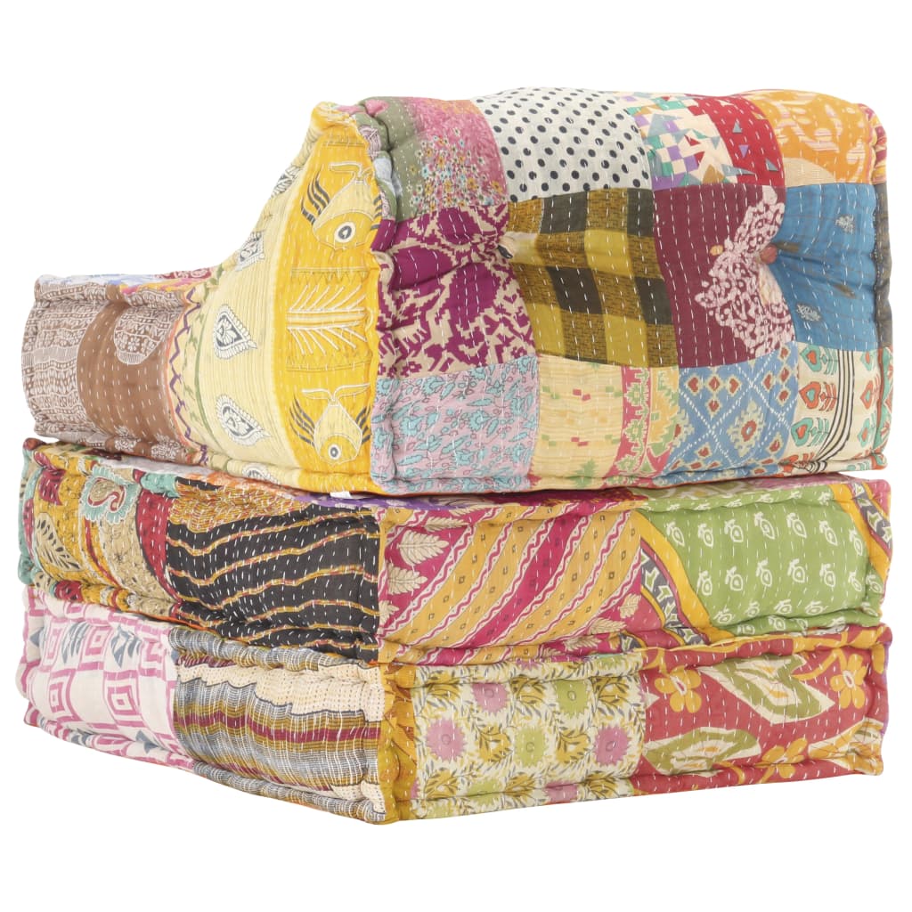 Modular Pouffe Patchwork Fabric