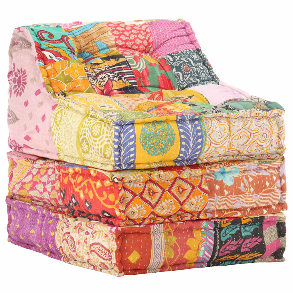 Modular Pouffe Patchwork Fabric