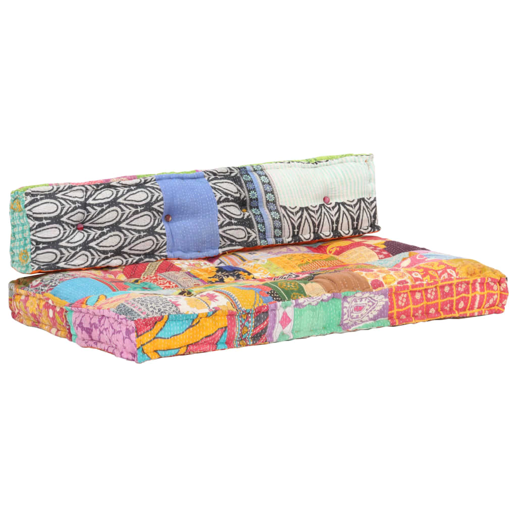 Pallet Sofa Cushion Multicolour Fabric Patchwork