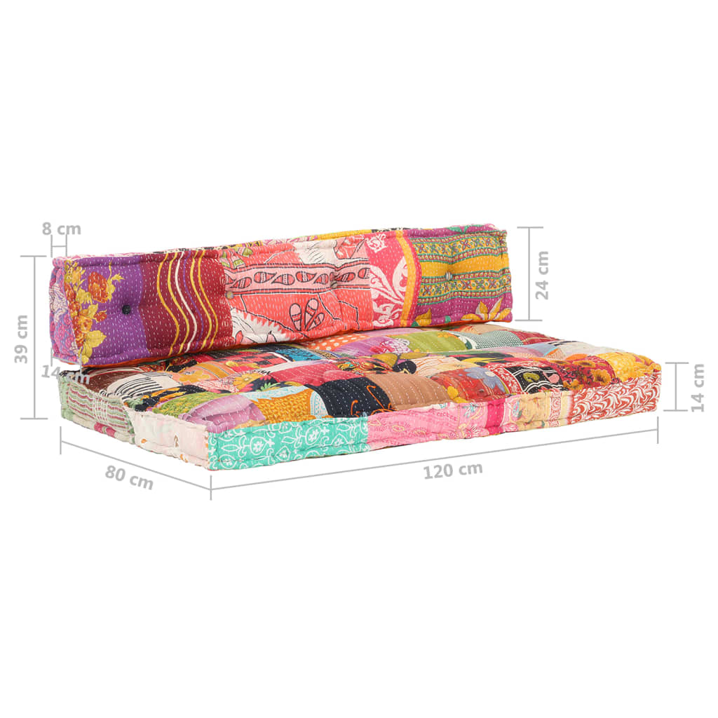 Pallet Sofa Cushion Multicolour Fabric Patchwork