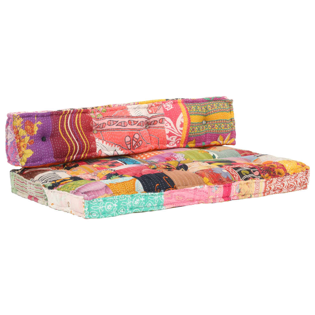 Pallet Sofa Cushion Multicolour Fabric Patchwork