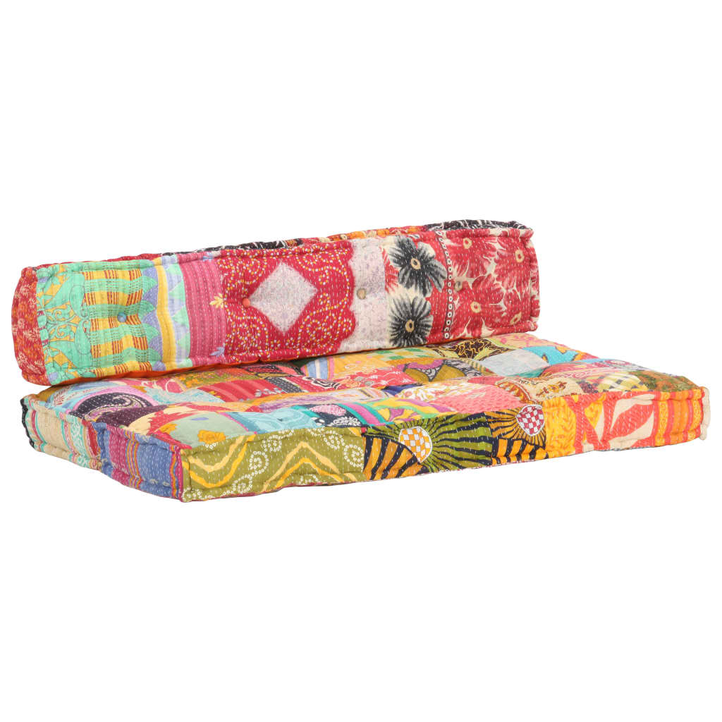 Pallet Sofa Cushion Multicolour Fabric Patchwork