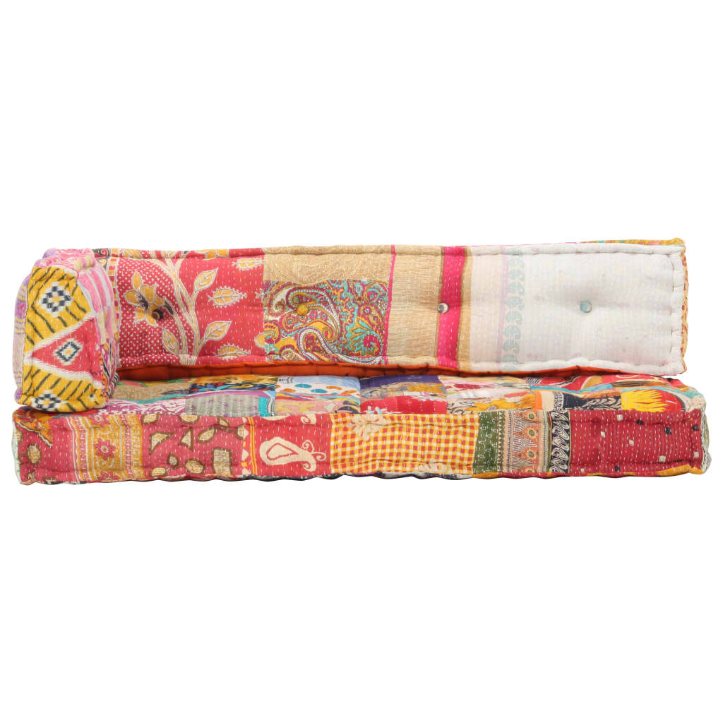 Pallet Sofa Cushion Multicolour Fabric Patchwork